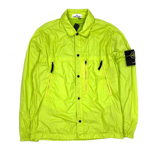 Stone Island Neon Green Garment Dyed Crinkle Reps Jacket
