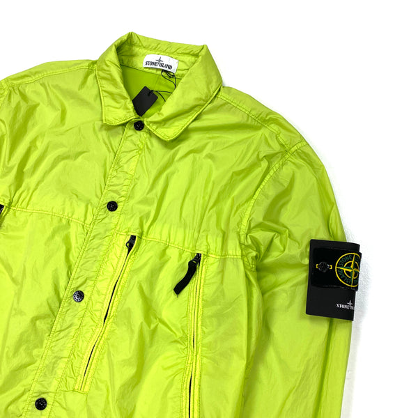 Stone Island Neon Green Garment Dyed Crinkle Reps Jacket