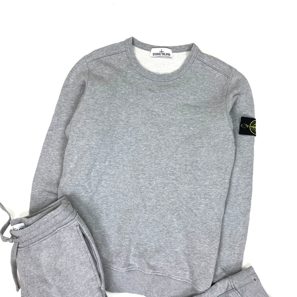Mens grey stone island tracksuit deals