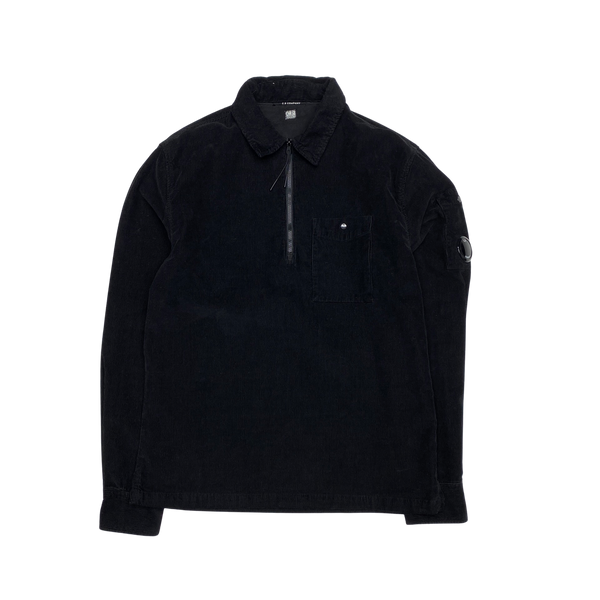 CP Company Black Corduroy Pullover Overshirt