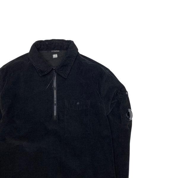CP Company Black Corduroy Pullover Overshirt