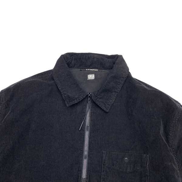 CP Company Black Corduroy Pullover Overshirt