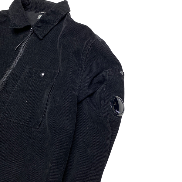 CP Company Black Corduroy Pullover Overshirt