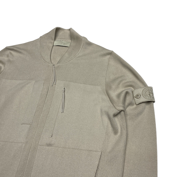 Stone Island 2018 Beige Ghost Wool Zipped Jumper