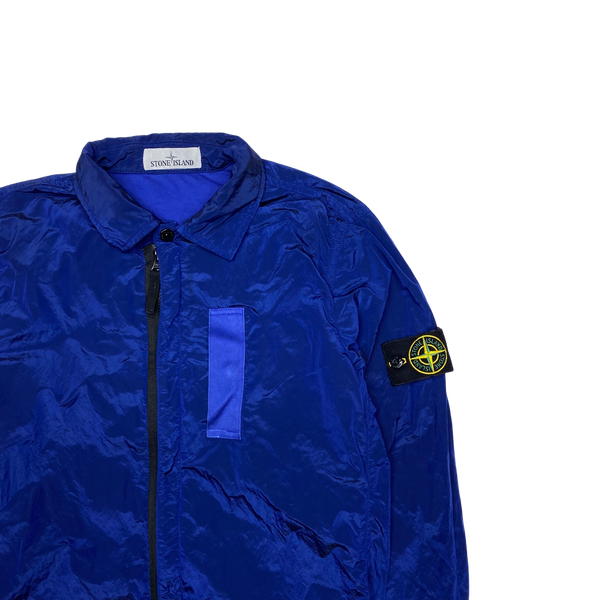 Stone island blue nylon metal overshirt sale