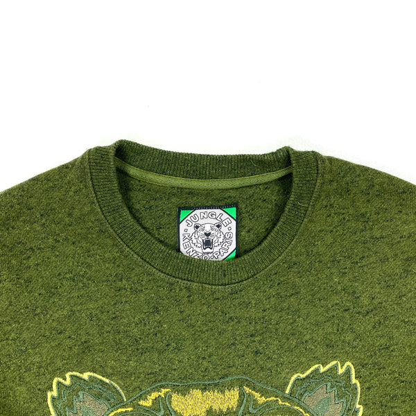Kenzo Green Marl Thick Cotton Crewneck Sweatshirt