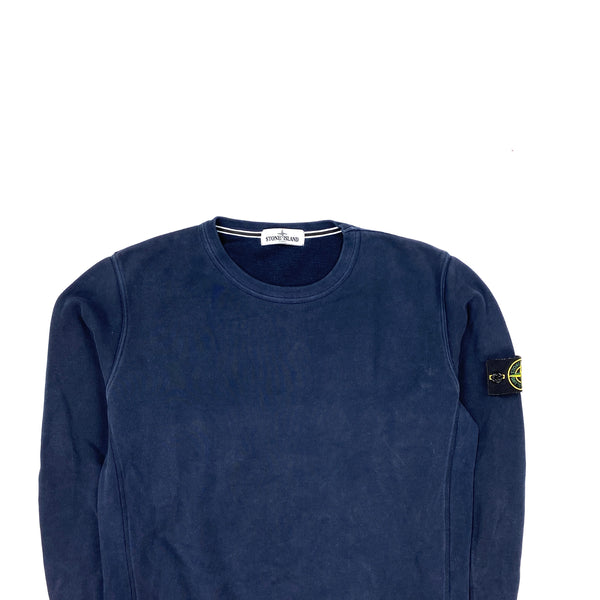 Stone Island Navy Crewneck Cotton Sweatshirt