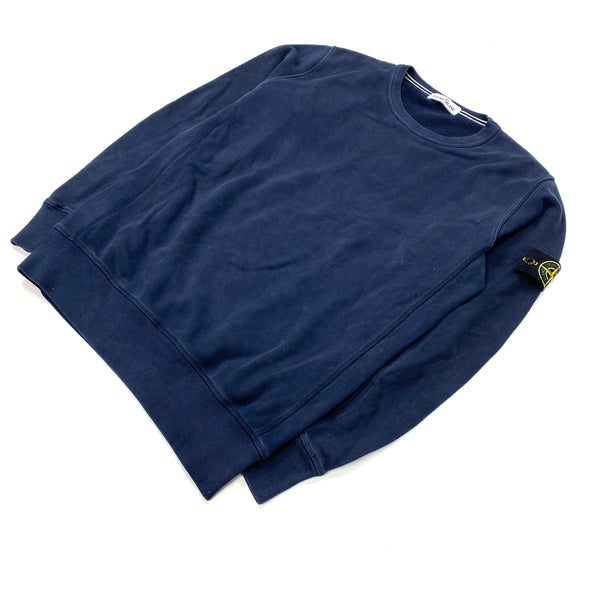 Stone Island Navy Crewneck Cotton Sweatshirt