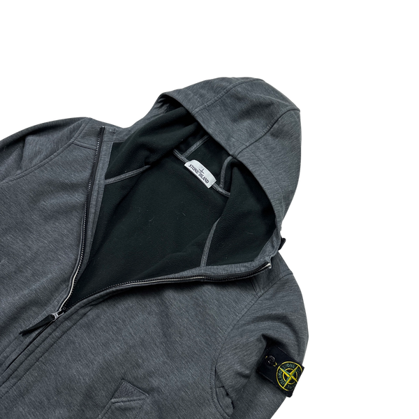 Stone Island Dark Grey Hooded Soft Shell - Large