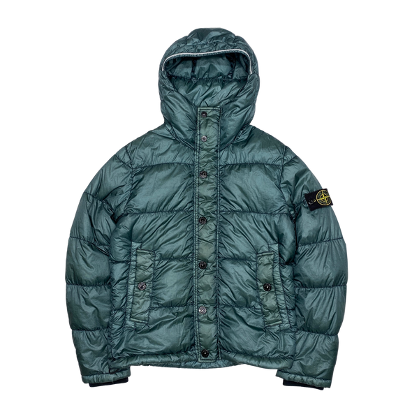 Stone Island Petrol Green Garment Dyed Puffer Jacket
