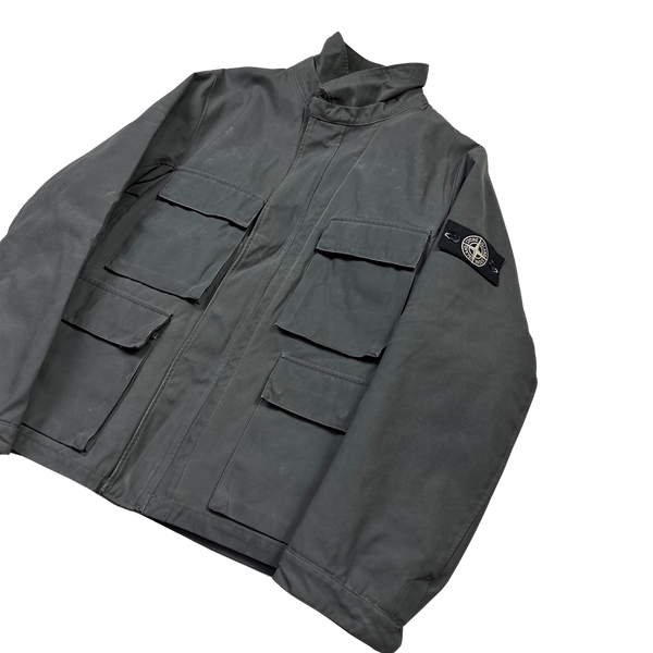 Stone Island 2007 Antiqued Reflective Field Jacket - Large