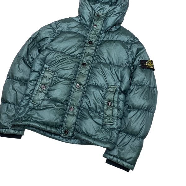 Stone Island Petrol Green Garment Dyed Puffer Jacket
