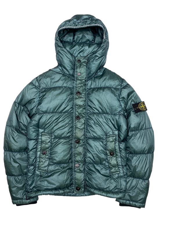 Stone Island Petrol Green Garment Dyed Puffer Jacket