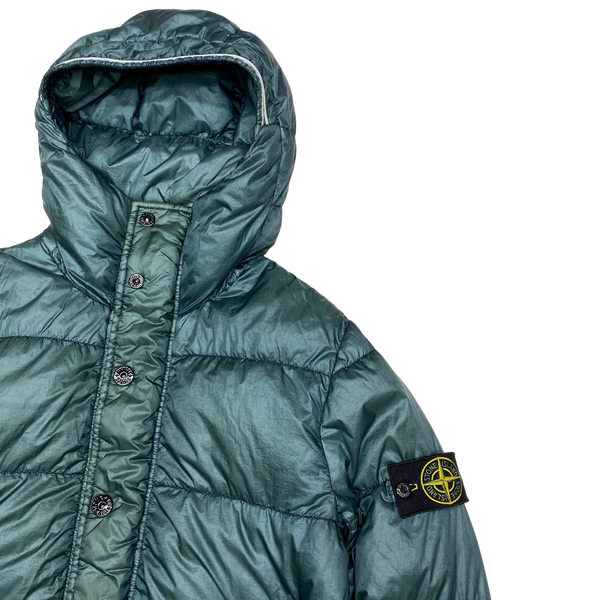Stone Island Petrol Green Garment Dyed Puffer Jacket