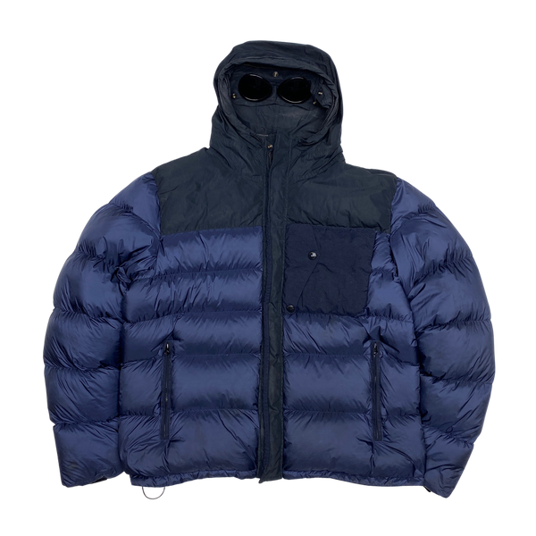 CP Company Two Tone Navy D D Shell Goggle Puffer