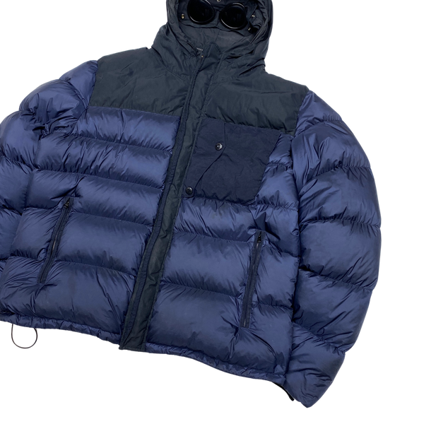 CP Company Two Tone Navy D D Shell Goggle Puffer