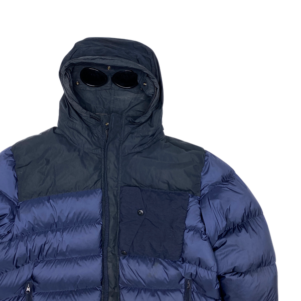CP Company Two Tone Navy D D Shell Goggle Puffer
