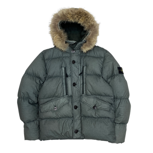 Stone Island 2017 Grey Resin Poplin Down TC Puffer Jacket