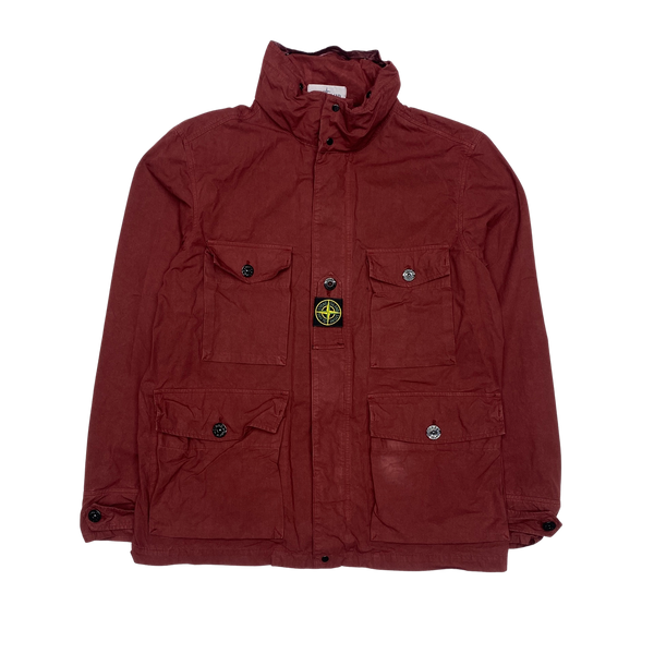 Stone Island 2020 Red Cotton Cordura Field Jacket