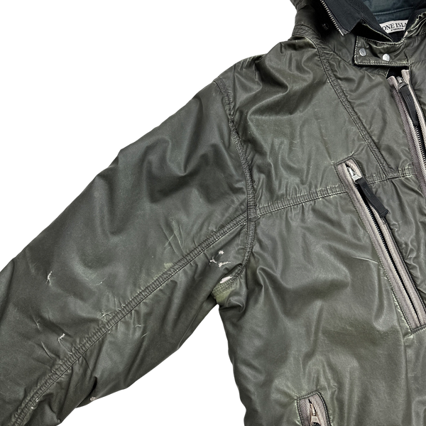 Stone Island 2010 Grey Liquid Reflective Fleece Lined Jacket - XL