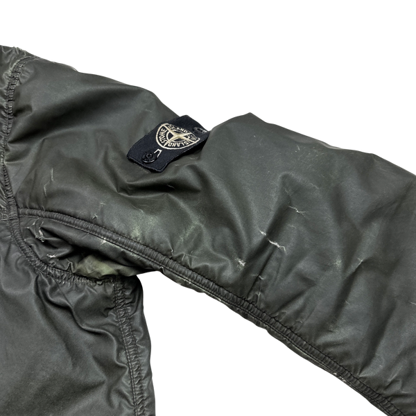 Stone Island 2010 Grey Liquid Reflective Fleece Lined Jacket - XL