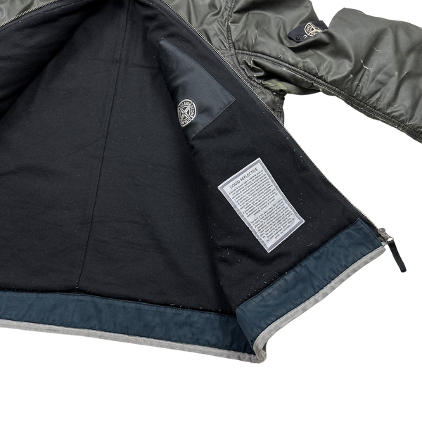 Stone Island 2010 Grey Liquid Reflective Fleece Lined Jacket - XL