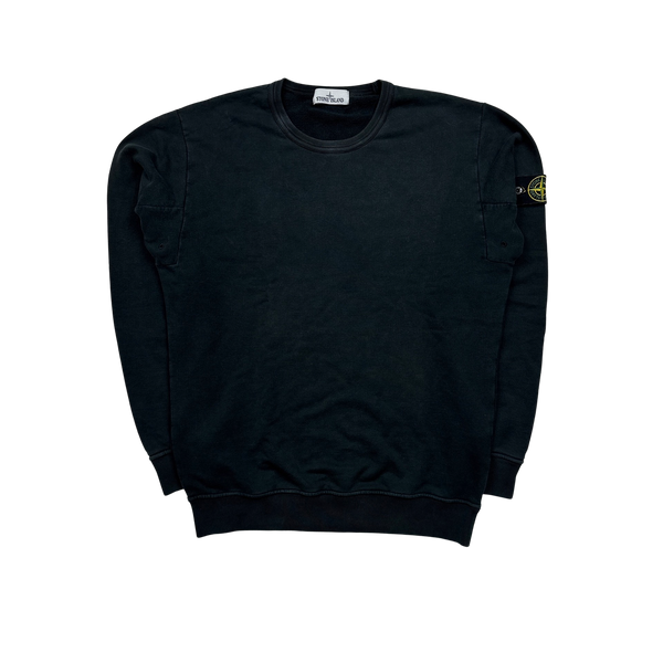 Stone Island 2016 Black Cotton Crewneck Sweatshirt - Large