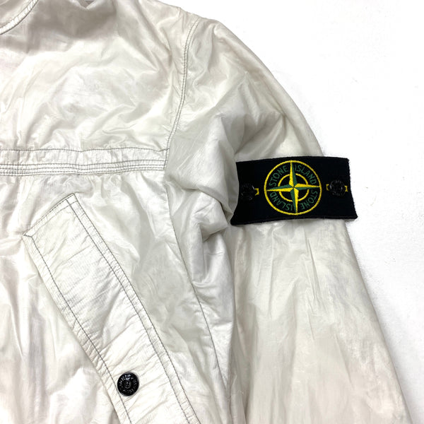 Stone Island White Micro Rip Stop Tyveck Hooded Jacket