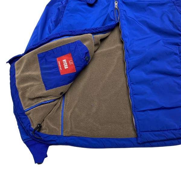 CP Company Blue Fleece Lined Nycra Stretch Goggle Jacket