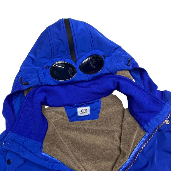 CP Company Blue Fleece Lined Nycra Stretch Goggle Jacket