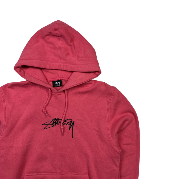 Stussy Pink Cotton Embroidered Pullover Hoodie