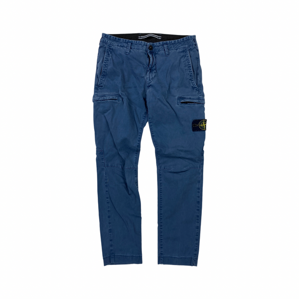 Stone Island Blue Skinny Fit Cargo Trousers