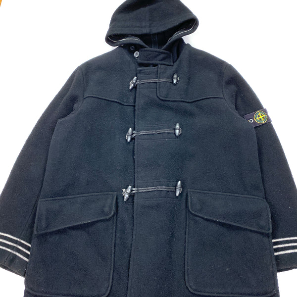 Stone Island 2002 Black Wool Duffle Jacket
