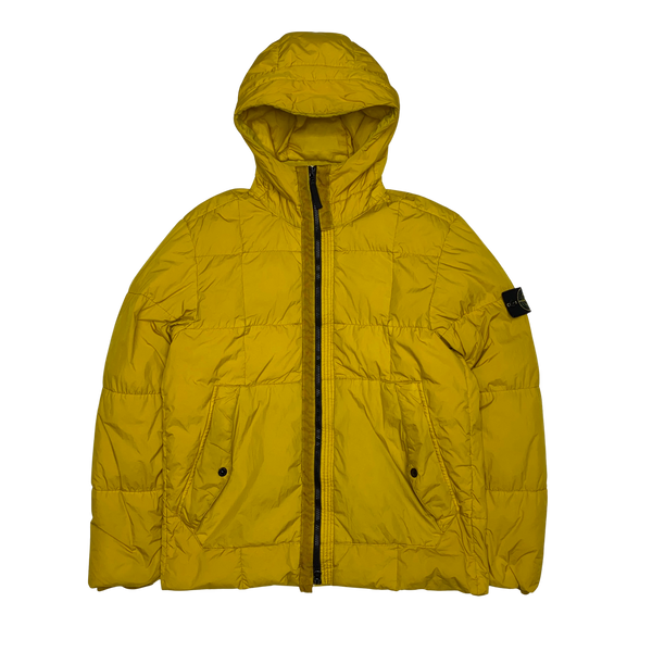 Stone Island 2018 Yellow Down Filled Crinkle Puffer Jacket