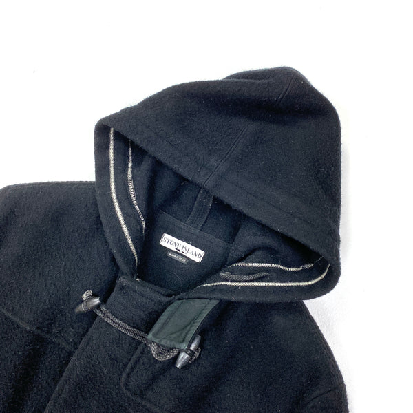 Stone Island 2002 Black Wool Duffle Jacket