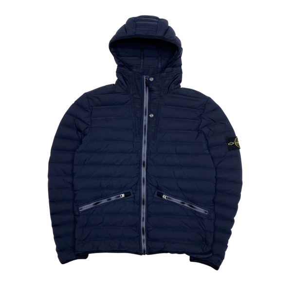 Stone Island 2019 Navy Loom Woven Down Puffer Jacket