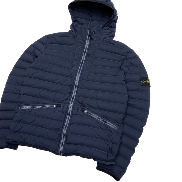Stone Island 2019 Navy Loom Woven Down Puffer Jacket