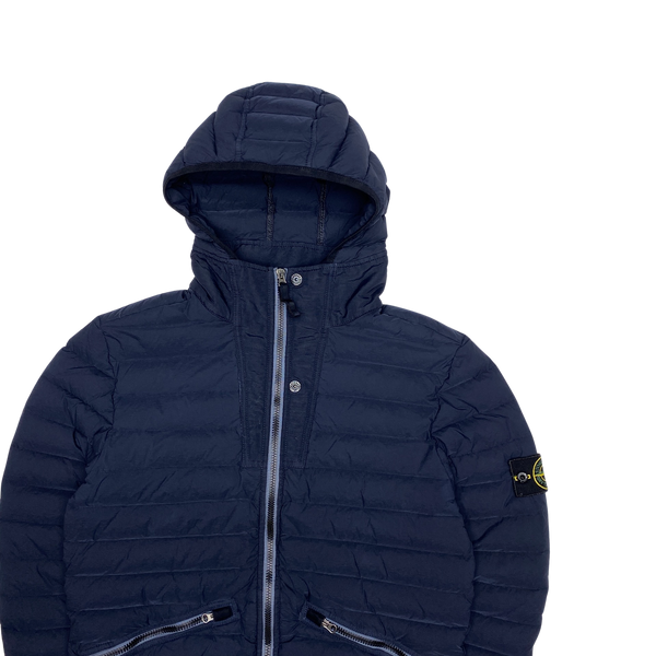 Stone Island 2019 Navy Loom Woven Down Puffer Jacket