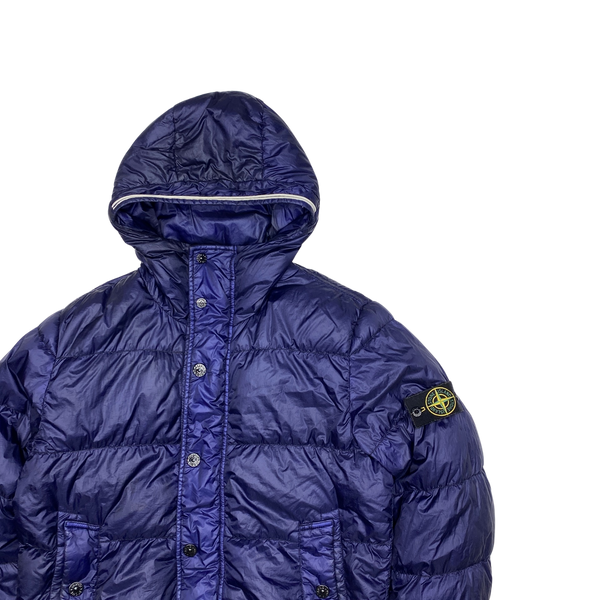 Stone Island Blue Garment Dyed Puffer Jacket