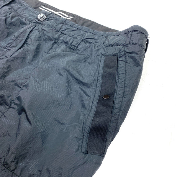 Stone Island Black Nylon Rip Stop Cargo Trousers