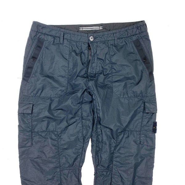 Stone Island Black Nylon Rip Stop Cargo Trousers