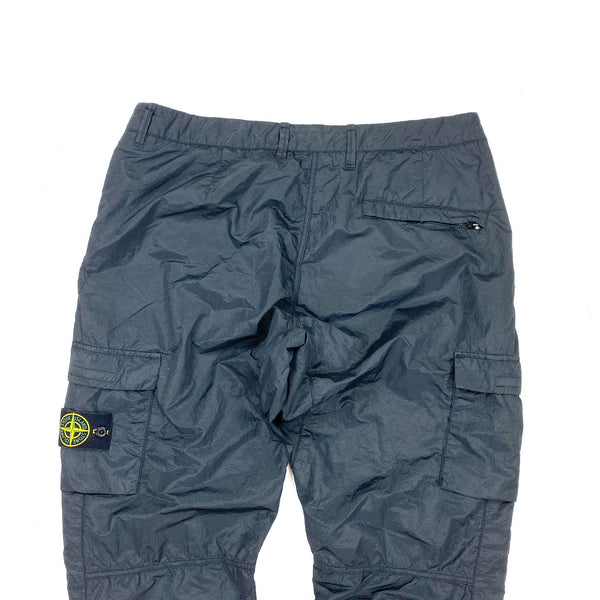Stone Island Black Nylon Rip Stop Cargo Trousers