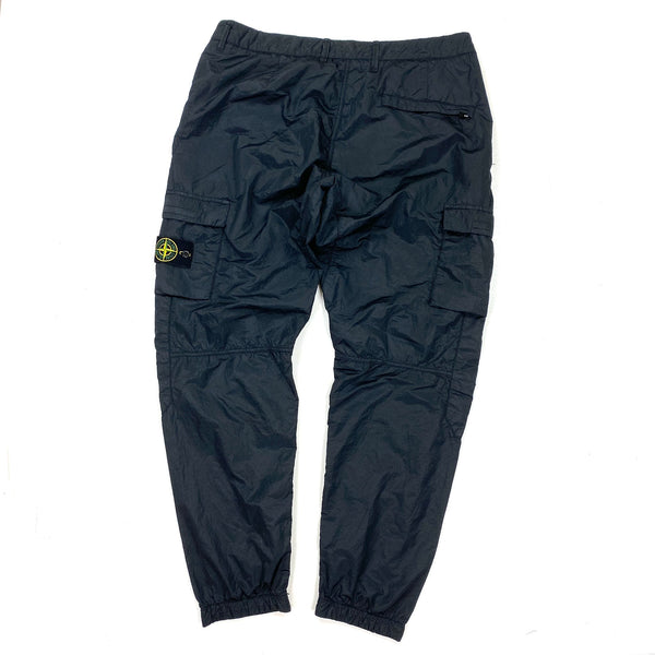 Stone Island Black Nylon Rip Stop Cargo Trousers