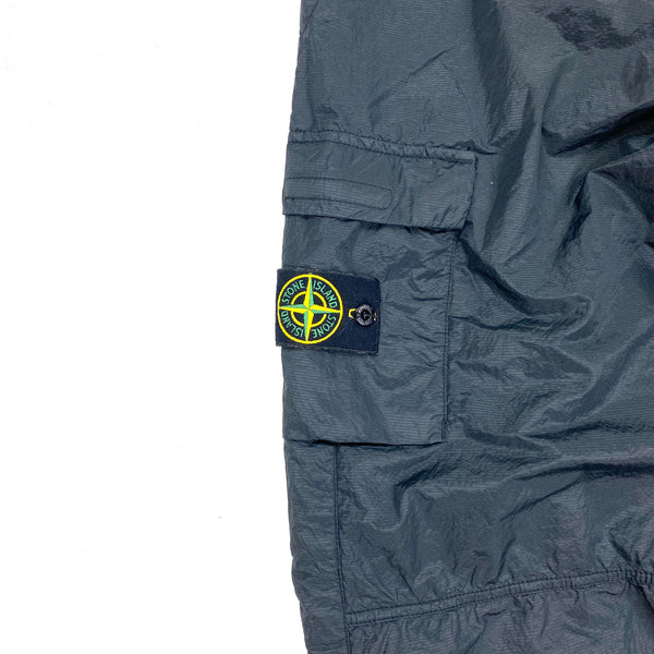 Stone Island Black Nylon Rip Stop Cargo Trousers