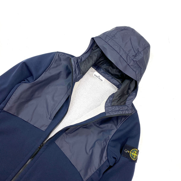 Stone Island Navy Soft Shell Terry Fleece Jacket