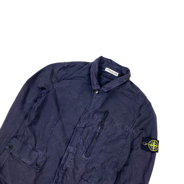 Stone Island Navy Garment Dyed Cotton Jacket