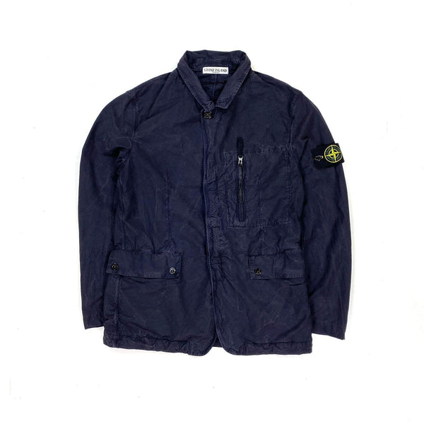 Stone Island Navy Garment Dyed Cotton Jacket