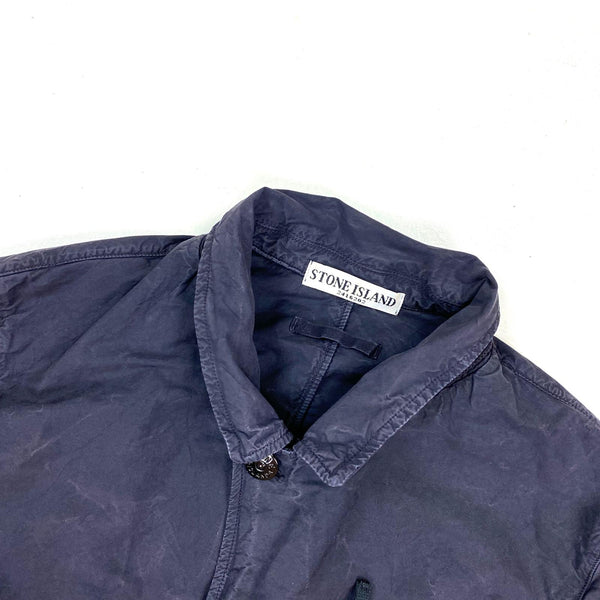 Stone Island Navy Garment Dyed Cotton Jacket