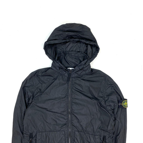 Stone Island Black Crinkle Reps Bomber Jacket