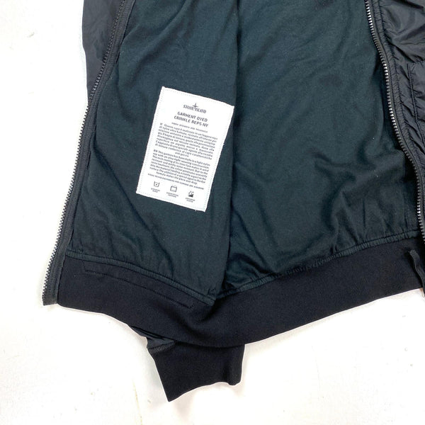 Stone Island Black Crinkle Reps Bomber Jacket